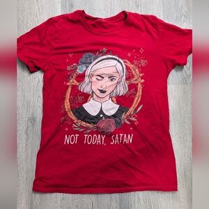 Sabrina Spellman "Not Today Satan" Red Graphic Tee - Approx S/M